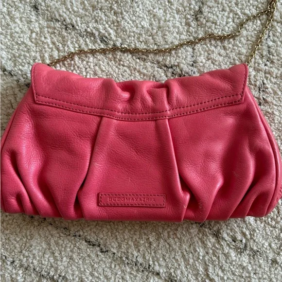 BCBG Maxazria Pink Leather Chain Shoulder Bag - Picture 6 of 10